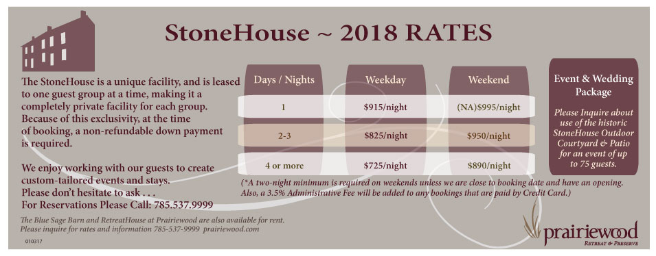 2014 StoneHouse Rates