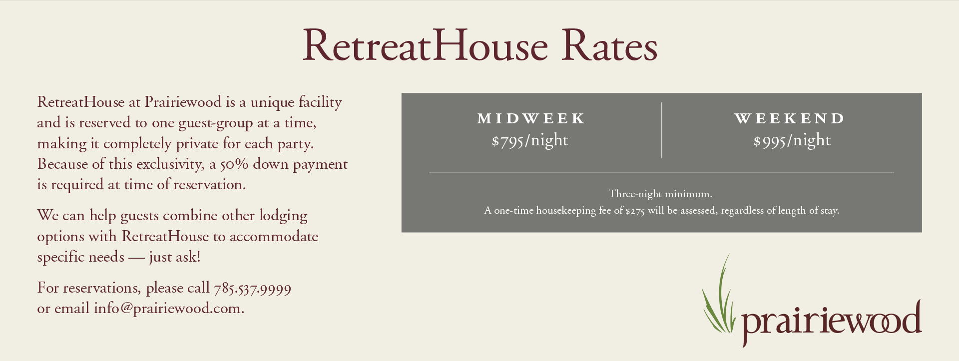 RetreatHouse Rates