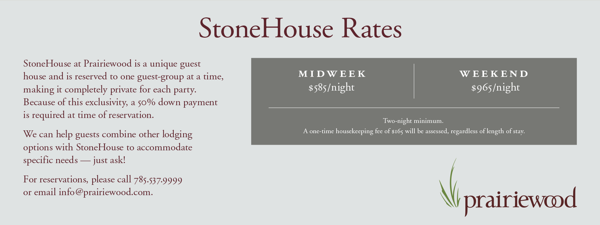 StoneHouse Rates