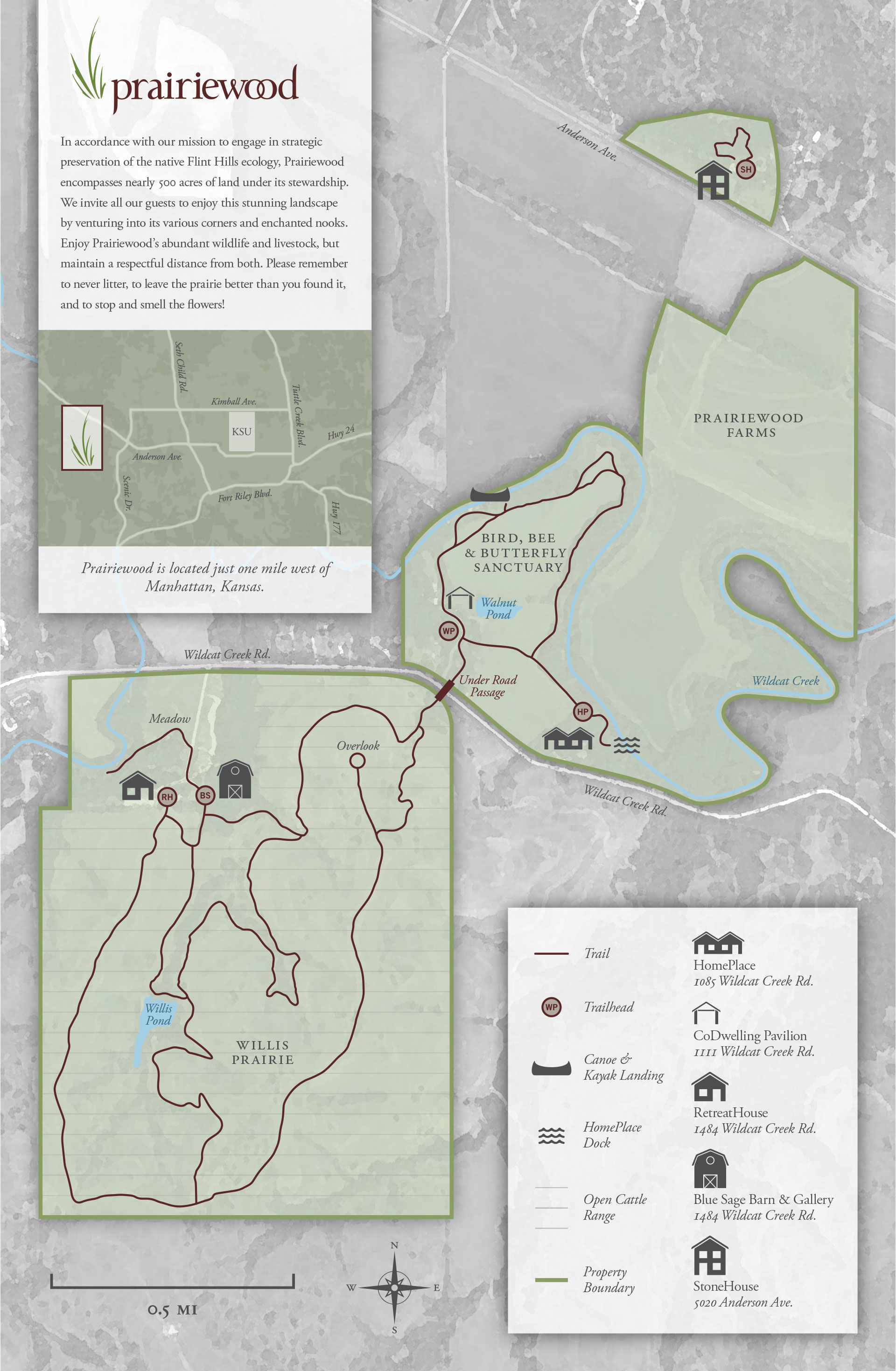 Prairiewood Property & Trail Map